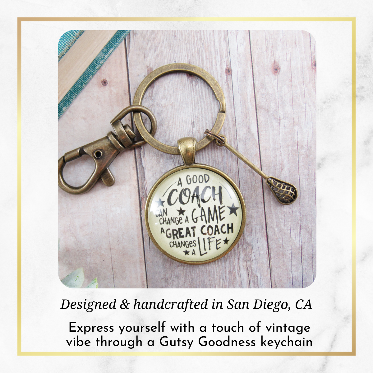 Lacrosse Coaching Sport Keychain Great Coach Changes Life Thank You Gift - Gutsy Goodness Handmade Jewelry;Lacrosse Coaching Sport Keychain Great Coach Changes Life Thank You Gift - Gutsy Goodness Handmade Jewelry Gifts