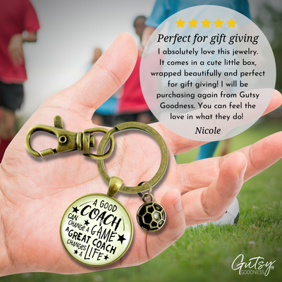 Soccer Coaching Sport Keychain Great Coach Changes Life Thank You Gift - Gutsy Goodness Handmade Jewelry;Soccer Coaching Sport Keychain Great Coach Changes Life Thank You Gift - Gutsy Goodness Handmade Jewelry Gifts
