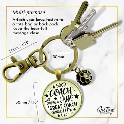 Soccer Coaching Sport Keychain Great Coach Changes Life Thank You Gift - Gutsy Goodness Handmade Jewelry;Soccer Coaching Sport Keychain Great Coach Changes Life Thank You Gift - Gutsy Goodness Handmade Jewelry Gifts
