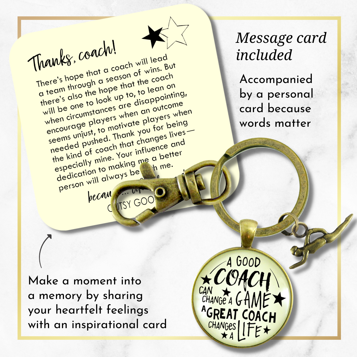 Swim Coaching Sport Keychain Great Coach Changes Life Swimming Instructor Gift - Gutsy Goodness Handmade Jewelry;Swim Coaching Sport Keychain Great Coach Changes Life Swimming Instructor Gift - Gutsy Goodness Handmade Jewelry Gifts