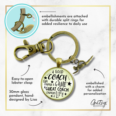 Swim Coaching Sport Keychain Great Coach Changes Life Swimming Instructor Gift - Gutsy Goodness Handmade Jewelry;Swim Coaching Sport Keychain Great Coach Changes Life Swimming Instructor Gift - Gutsy Goodness Handmade Jewelry Gifts