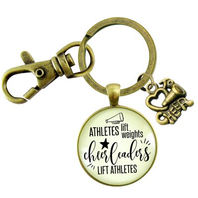 Male Cheer Keychain Athletes Lift Weights Cheerleaders School Spirit Sports Men's Gift - Gutsy Goodness Handmade Jewelry;Male Cheer Keychain Athletes Lift Weights Cheerleaders School Spirit Sports Men's Gift - Gutsy Goodness Handmade Jewelry Gifts