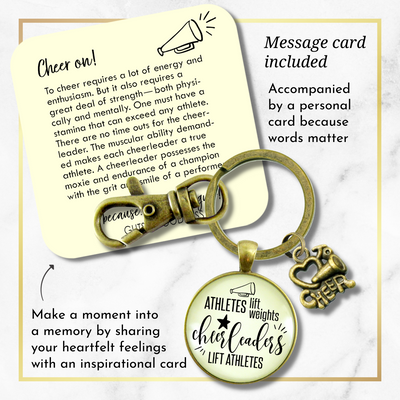 Male Cheer Keychain Athletes Lift Weights Cheerleaders School Spirit Sports Men's Gift - Gutsy Goodness Handmade Jewelry;Male Cheer Keychain Athletes Lift Weights Cheerleaders School Spirit Sports Men's Gift - Gutsy Goodness Handmade Jewelry Gifts