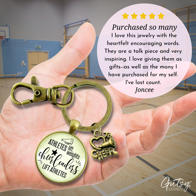 Male Cheer Keychain Athletes Lift Weights Cheerleaders School Spirit Sports Men's Gift - Gutsy Goodness Handmade Jewelry;Male Cheer Keychain Athletes Lift Weights Cheerleaders School Spirit Sports Men's Gift - Gutsy Goodness Handmade Jewelry Gifts