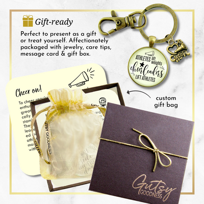 Male Cheer Keychain Athletes Lift Weights Cheerleaders School Spirit Sports Men's Gift - Gutsy Goodness Handmade Jewelry;Male Cheer Keychain Athletes Lift Weights Cheerleaders School Spirit Sports Men's Gift - Gutsy Goodness Handmade Jewelry Gifts