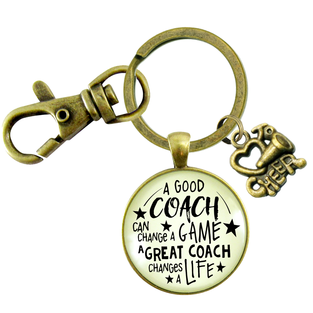 Cheer Coaching Sport Keychain Great Coach Changes Life Thank You Gift Cheering - Gutsy Goodness Handmade Jewelry;Cheer Coaching Sport Keychain Great Coach Changes Life Thank You Gift Cheering - Gutsy Goodness Handmade Jewelry Gifts
