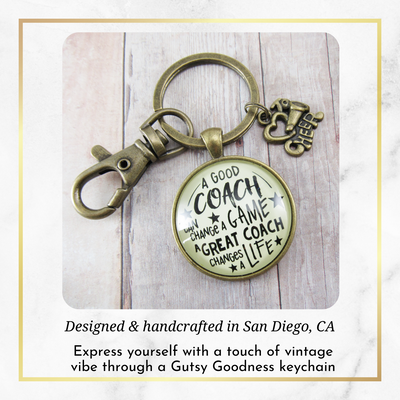 Cheer Coaching Sport Keychain Great Coach Changes Life Thank You Gift Cheering - Gutsy Goodness Handmade Jewelry;Cheer Coaching Sport Keychain Great Coach Changes Life Thank You Gift Cheering - Gutsy Goodness Handmade Jewelry Gifts