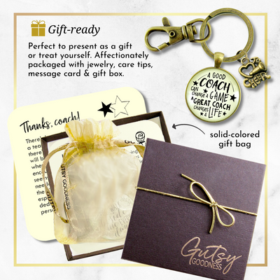 Cheer Coaching Sport Keychain Great Coach Changes Life Thank You Gift Cheering - Gutsy Goodness Handmade Jewelry;Cheer Coaching Sport Keychain Great Coach Changes Life Thank You Gift Cheering - Gutsy Goodness Handmade Jewelry Gifts