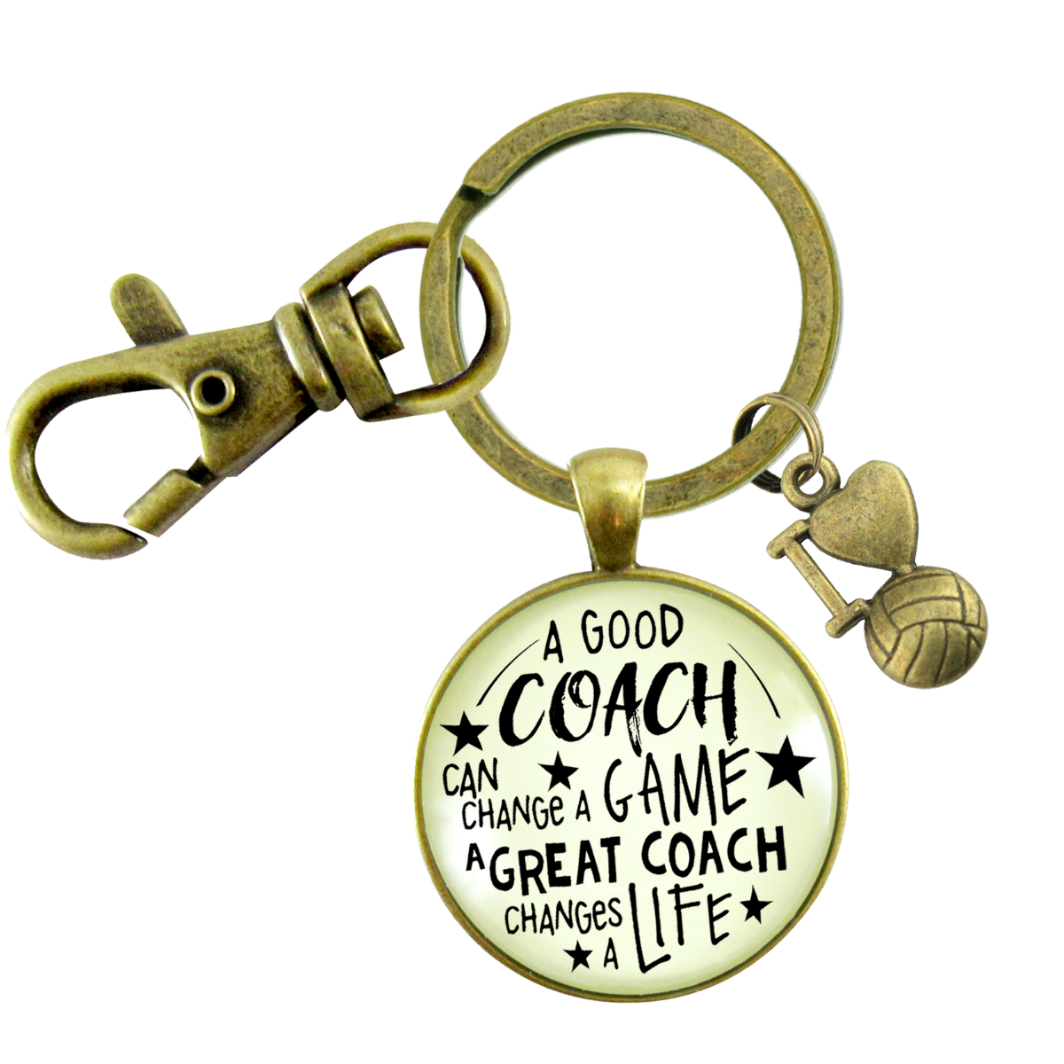 Volleyball Coaching Sport Keychain Great Coach Changes Life Thank You Gift - Gutsy Goodness Handmade Jewelry;Volleyball Coaching Sport Keychain Great Coach Changes Life Thank You Gift - Gutsy Goodness Handmade Jewelry Gifts