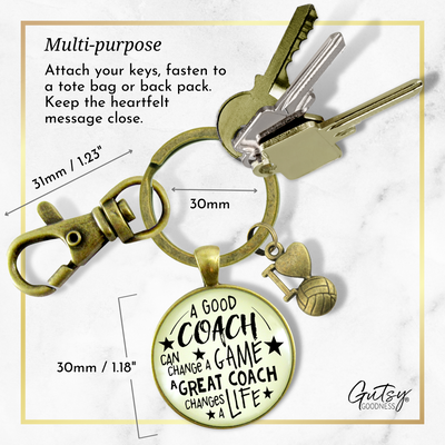 Volleyball Coaching Sport Keychain Great Coach Changes Life Thank You Gift - Gutsy Goodness Handmade Jewelry;Volleyball Coaching Sport Keychain Great Coach Changes Life Thank You Gift - Gutsy Goodness Handmade Jewelry Gifts