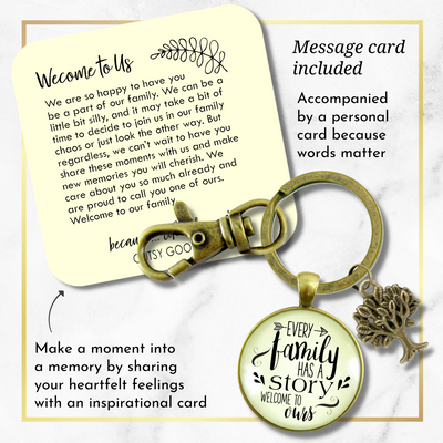 Every Family Has A Story Welcome Keychain Gift In Law Step Bonus Child Adoption - Gutsy Goodness Handmade Jewelry;Every Family Has A Story Welcome Keychain Gift In Law Step Bonus Child Adoption - Gutsy Goodness Handmade Jewelry Gifts