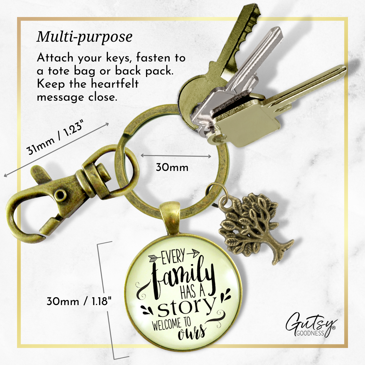 Every Family Has A Story Welcome Keychain Gift In Law Step Bonus Child Adoption - Gutsy Goodness Handmade Jewelry;Every Family Has A Story Welcome Keychain Gift In Law Step Bonus Child Adoption - Gutsy Goodness Handmade Jewelry Gifts