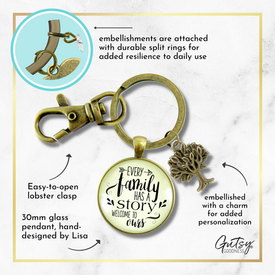 Every Family Has A Story Welcome Keychain Gift In Law Step Bonus Child Adoption - Gutsy Goodness Handmade Jewelry;Every Family Has A Story Welcome Keychain Gift In Law Step Bonus Child Adoption - Gutsy Goodness Handmade Jewelry Gifts