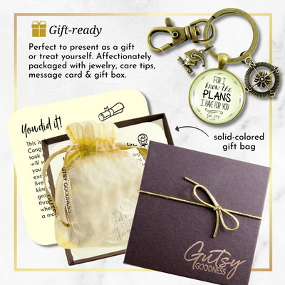 Graduate For I Know the Plans Jeremiah 29 11 Keyring Jewelry Compass Graduation Tassel Cap Charm - Gutsy Goodness Handmade Jewelry;Graduate For I Know The Plans Jeremiah 29 11 Keyring Jewelry Compass Graduation Tassel Cap Charm - Gutsy Goodness Handmade Jewelry Gifts