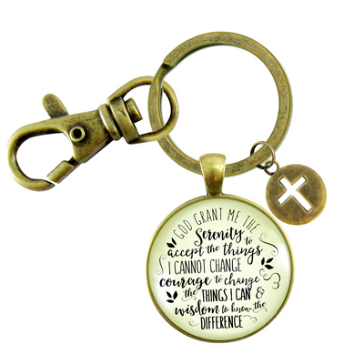 Serenity Prayer Keychain Grant Me Strength Faith Inspire Jewelry Meaningful Gift  Keychain - Unisex - Gutsy Goodness Handmade Jewelry