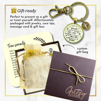 Serenity Prayer Keychain Grant Me Strength Faith Inspire Jewelry Meaningful Gift  Keychain - Unisex - Gutsy Goodness Handmade Jewelry