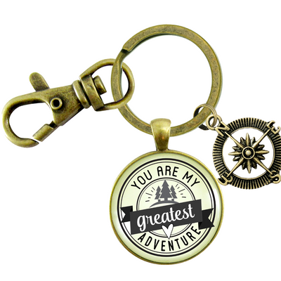 You are My Greatest Adventure Compass Keychain Romantic Couple Gift  Keychain - Unisex - Gutsy Goodness Handmade Jewelry