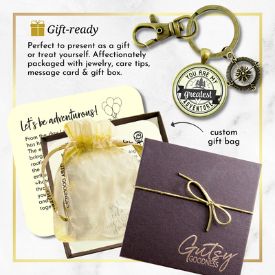 You are My Greatest Adventure Compass Keychain Romantic Couple Gift  Keychain - Unisex - Gutsy Goodness Handmade Jewelry