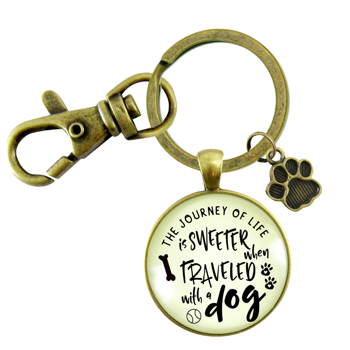 Dog Keychain Life Is Sweeter BFF Friendship Pet Jewelry For Men Rustic Dad Paw - Gutsy Goodness Handmade Jewelry;Dog Keychain Life Is Sweeter Bff Friendship Pet Jewelry For Men Rustic Dad Paw - Gutsy Goodness Handmade Jewelry Gifts