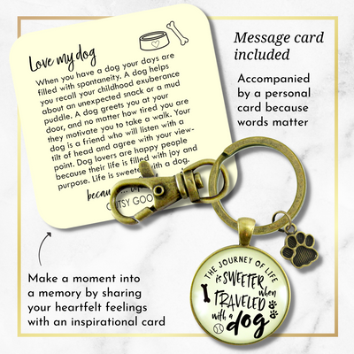 Dog Keychain Life Is Sweeter BFF Friendship Pet Jewelry For Men Rustic Dad Paw - Gutsy Goodness Handmade Jewelry;Dog Keychain Life Is Sweeter Bff Friendship Pet Jewelry For Men Rustic Dad Paw - Gutsy Goodness Handmade Jewelry Gifts