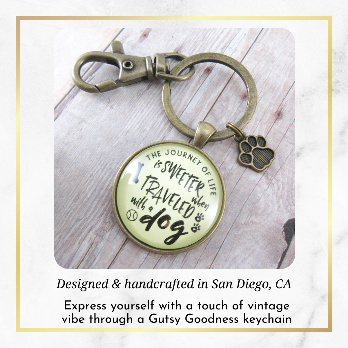 Dog Keychain Life Is Sweeter BFF Friendship Pet Jewelry For Men Rustic Dad Paw - Gutsy Goodness Handmade Jewelry;Dog Keychain Life Is Sweeter Bff Friendship Pet Jewelry For Men Rustic Dad Paw - Gutsy Goodness Handmade Jewelry Gifts