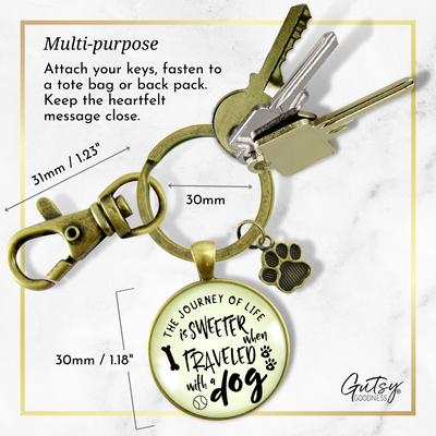 Dog Keychain Life Is Sweeter BFF Friendship Pet Jewelry For Men Rustic Dad Paw - Gutsy Goodness Handmade Jewelry;Dog Keychain Life Is Sweeter Bff Friendship Pet Jewelry For Men Rustic Dad Paw - Gutsy Goodness Handmade Jewelry Gifts
