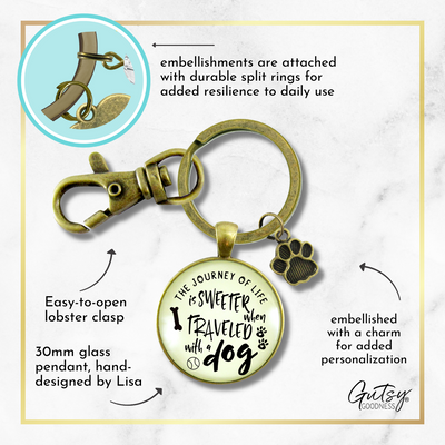 Dog Keychain Life Is Sweeter BFF Friendship Pet Jewelry For Men Rustic Dad Paw - Gutsy Goodness Handmade Jewelry;Dog Keychain Life Is Sweeter Bff Friendship Pet Jewelry For Men Rustic Dad Paw - Gutsy Goodness Handmade Jewelry Gifts
