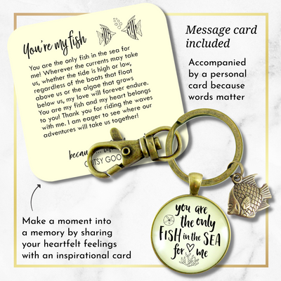 Fishing Couples Keychain For Men You Are The Only Fish in the Sea Love Quote Ocean Gift - Gutsy Goodness Handmade Jewelry;Fishing Couples Keychain For Men You Are The Only Fish In The Sea Love Quote Ocean Gift - Gutsy Goodness Handmade Jewelry Gifts