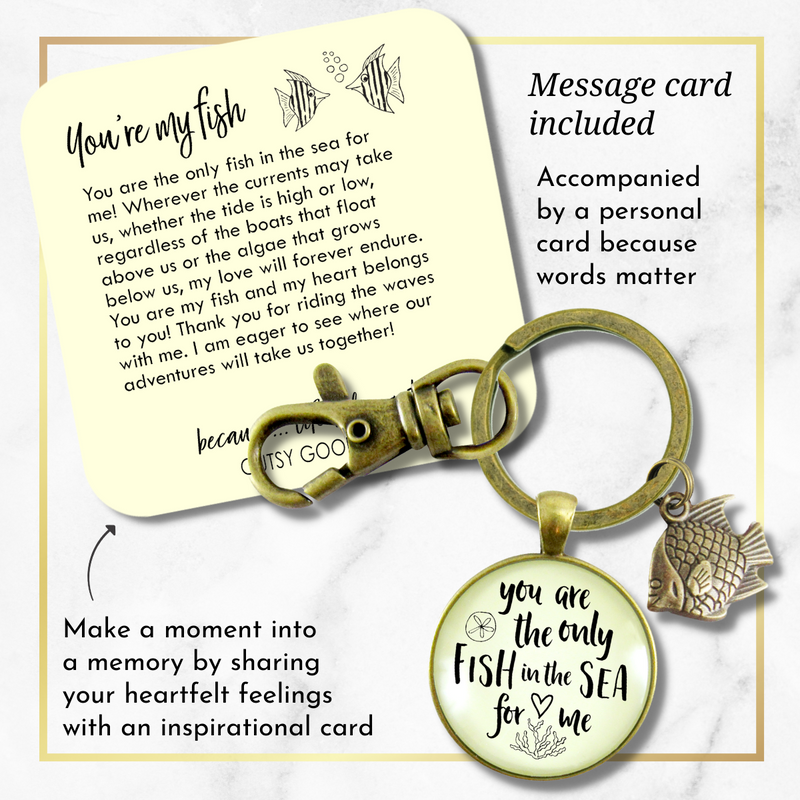 Fishing Couples Keychain For Men You Are The Only Fish in the Sea Love Quote Ocean Gift - Gutsy Goodness Handmade Jewelry;Fishing Couples Keychain For Men You Are The Only Fish In The Sea Love Quote Ocean Gift - Gutsy Goodness Handmade Jewelry Gifts