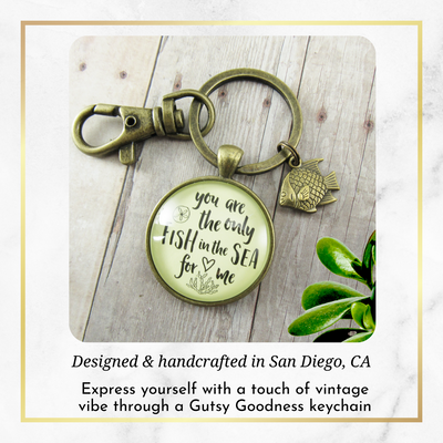 Fishing Couples Keychain For Men You Are The Only Fish in the Sea Love Quote Ocean Gift - Gutsy Goodness Handmade Jewelry;Fishing Couples Keychain For Men You Are The Only Fish In The Sea Love Quote Ocean Gift - Gutsy Goodness Handmade Jewelry Gifts