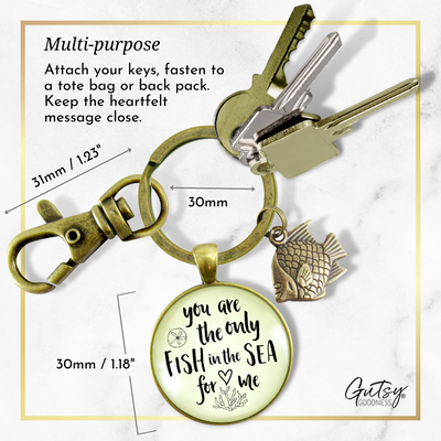 Fishing Couples Keychain For Men You Are The Only Fish in the Sea Love Quote Ocean Gift - Gutsy Goodness Handmade Jewelry;Fishing Couples Keychain For Men You Are The Only Fish In The Sea Love Quote Ocean Gift - Gutsy Goodness Handmade Jewelry Gifts