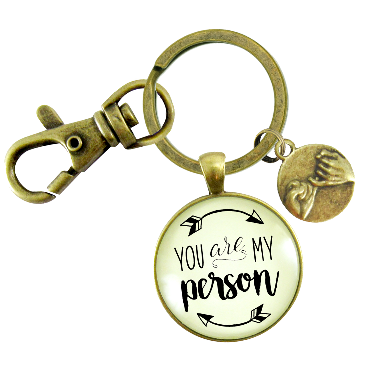 You Are My Person Best Friends Keychain Quote Special Relationship Pinky Promise Gift - Gutsy Goodness Handmade Jewelry;You Are My Person Best Friends Keychain Quote Special Relationship Pinky Promise Gift - Gutsy Goodness Handmade Jewelry Gifts