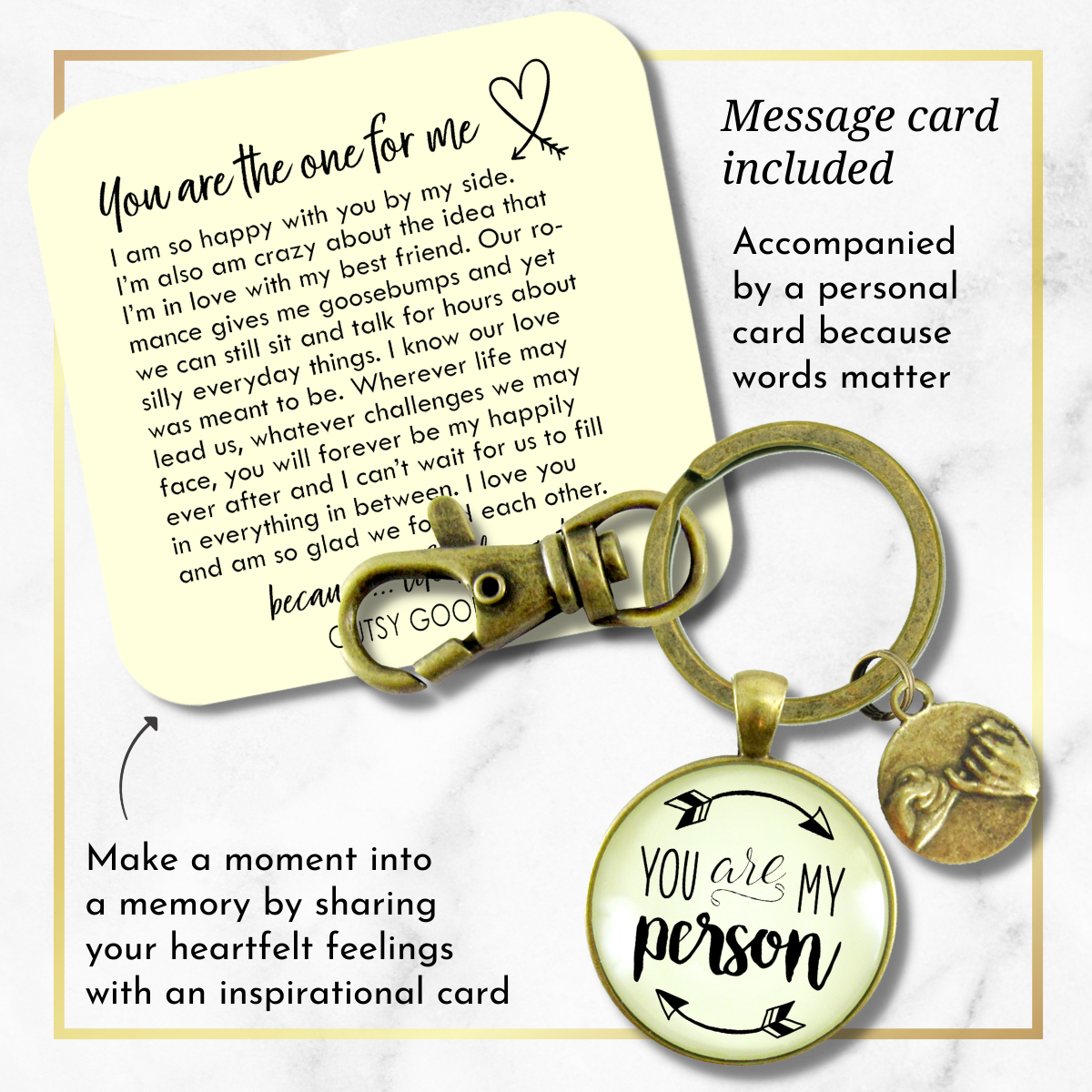 You Are My Person Best Friends Keychain Quote Special Relationship Pinky Promise Gift - Gutsy Goodness Handmade Jewelry;You Are My Person Best Friends Keychain Quote Special Relationship Pinky Promise Gift - Gutsy Goodness Handmade Jewelry Gifts