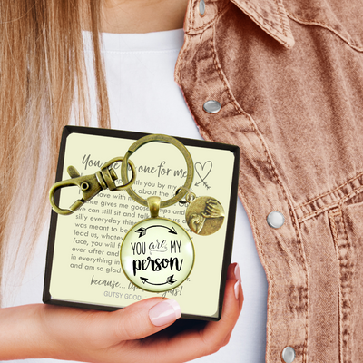 You Are My Person Best Friends Keychain Quote Special Relationship Pinky Promise Gift - Gutsy Goodness Handmade Jewelry;You Are My Person Best Friends Keychain Quote Special Relationship Pinky Promise Gift - Gutsy Goodness Handmade Jewelry Gifts
