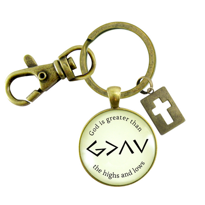 He is Greater Than the Highs and Lows Keychain Hipster Symbol Jewelry Pendant - Gutsy Goodness Handmade Jewelry;He Is Greater Than The Highs And Lows Keychain Hipster Symbol Jewelry Pendant - Gutsy Goodness Handmade Jewelry Gifts