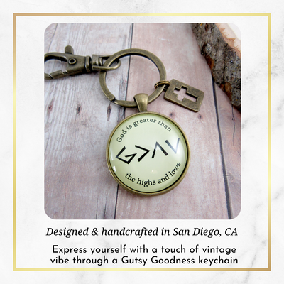 He is Greater Than the Highs and Lows Keychain Hipster Symbol Jewelry Pendant - Gutsy Goodness Handmade Jewelry;He Is Greater Than The Highs And Lows Keychain Hipster Symbol Jewelry Pendant - Gutsy Goodness Handmade Jewelry Gifts