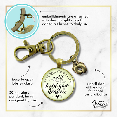 Miscarriage Keychain I Hold You in Heart Baby Remembrance Gift For Dad Father - Gutsy Goodness Handmade Jewelry;Miscarriage Keychain I Hold You In Heart Baby Remembrance Gift For Dad Father - Gutsy Goodness Handmade Jewelry Gifts