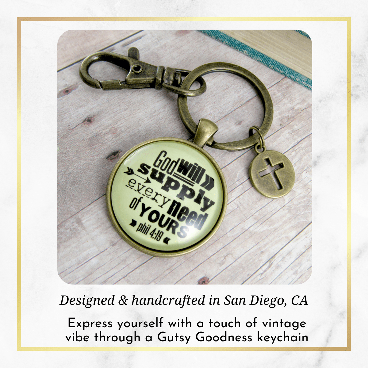 God's Promise Keychain God Will Supply Every Need Of Yours Bold Religious Bible Quote Jewelry - Gutsy Goodness Handmade Jewelry;God's Promise Keychain God Will Supply Every Need Of Yours Bold Religious Bible Quote Jewelry - Gutsy Goodness Handmade Jewelry Gifts