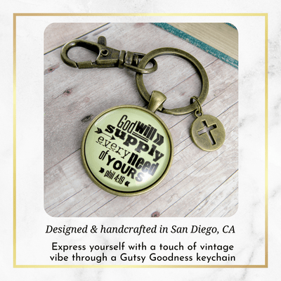 God's Promise Keychain God Will Supply Every Need Of Yours Bold Religious Bible Quote Jewelry - Gutsy Goodness Handmade Jewelry;God's Promise Keychain God Will Supply Every Need Of Yours Bold Religious Bible Quote Jewelry - Gutsy Goodness Handmade Jewelry Gifts