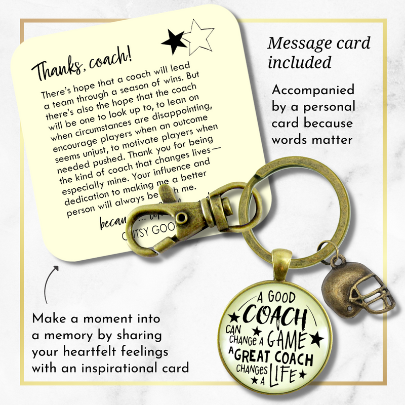 Football Coaching Sport Keychain Great Coach Changes Life Thank You Gift - Gutsy Goodness Handmade Jewelry;Football Coaching Sport Keychain Great Coach Changes Life Thank You Gift - Gutsy Goodness Handmade Jewelry Gifts