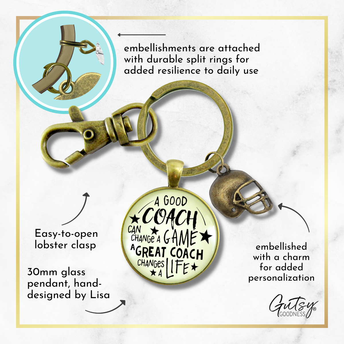 Football Coaching Sport Keychain Great Coach Changes Life Thank You Gift - Gutsy Goodness Handmade Jewelry;Football Coaching Sport Keychain Great Coach Changes Life Thank You Gift - Gutsy Goodness Handmade Jewelry Gifts