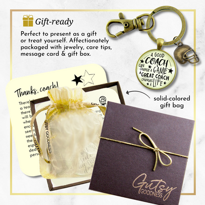 Football Coaching Sport Keychain Great Coach Changes Life Thank You Gift - Gutsy Goodness Handmade Jewelry;Football Coaching Sport Keychain Great Coach Changes Life Thank You Gift - Gutsy Goodness Handmade Jewelry Gifts