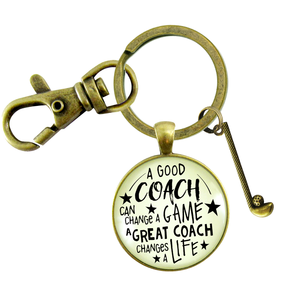 Golf Coaching Sport Keychain Great Coach Changes Life Thank You Gift Club Charm - Gutsy Goodness Handmade Jewelry;Golf Coaching Sport Keychain Great Coach Changes Life Thank You Gift Club Charm - Gutsy Goodness Handmade Jewelry Gifts