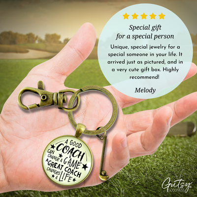 Golf Coaching Sport Keychain Great Coach Changes Life Thank You Gift Club Charm - Gutsy Goodness Handmade Jewelry;Golf Coaching Sport Keychain Great Coach Changes Life Thank You Gift Club Charm - Gutsy Goodness Handmade Jewelry Gifts