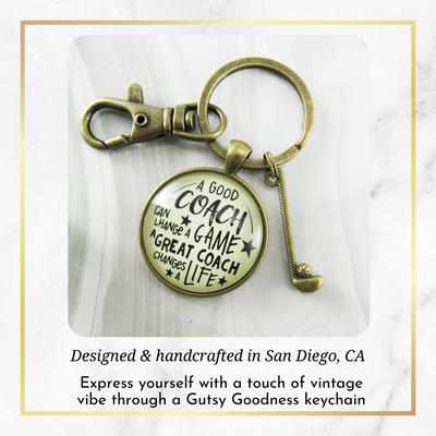 Golf Coaching Sport Keychain Great Coach Changes Life Thank You Gift Club Charm - Gutsy Goodness Handmade Jewelry;Golf Coaching Sport Keychain Great Coach Changes Life Thank You Gift Club Charm - Gutsy Goodness Handmade Jewelry Gifts