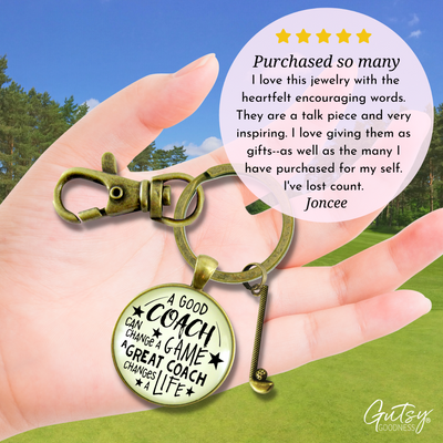 Golf Coaching Sport Keychain Great Coach Changes Life Thank You Gift Club Charm - Gutsy Goodness Handmade Jewelry;Golf Coaching Sport Keychain Great Coach Changes Life Thank You Gift Club Charm - Gutsy Goodness Handmade Jewelry Gifts