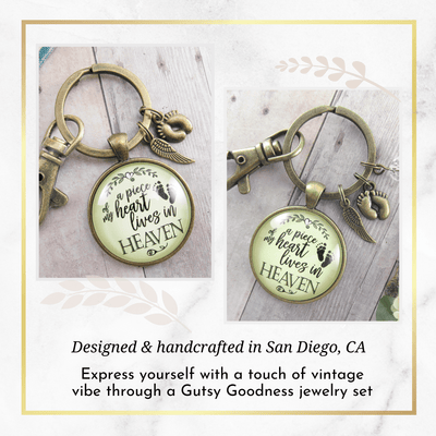 Baby Loss Memorial Set of 2 Keychains For Mom & Dad A Piece Of My Heart in Heaven Miscarriage - Gutsy Goodness