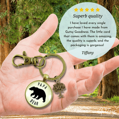 Mama Bear Papa Bear Matching Keychains Grandparent Gift New Parents Baby Shower - Gutsy Goodness