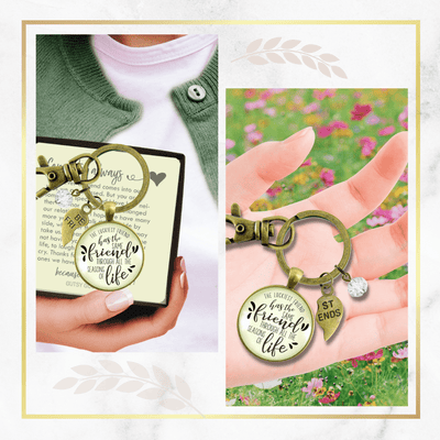 Best Friends Keychains Set of 2 The Luckiest Has Same Seasons of Life Jewelry - Gutsy Goodness