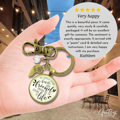 Best Friends Keychains Set of 2 The Luckiest Has Same Seasons of Life Jewelry - Gutsy Goodness